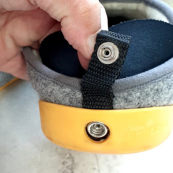 Mahabis Classic Gray Slipper Felted Wool with Attachable Rubber Sole Size 43 - Picture 6 of 9